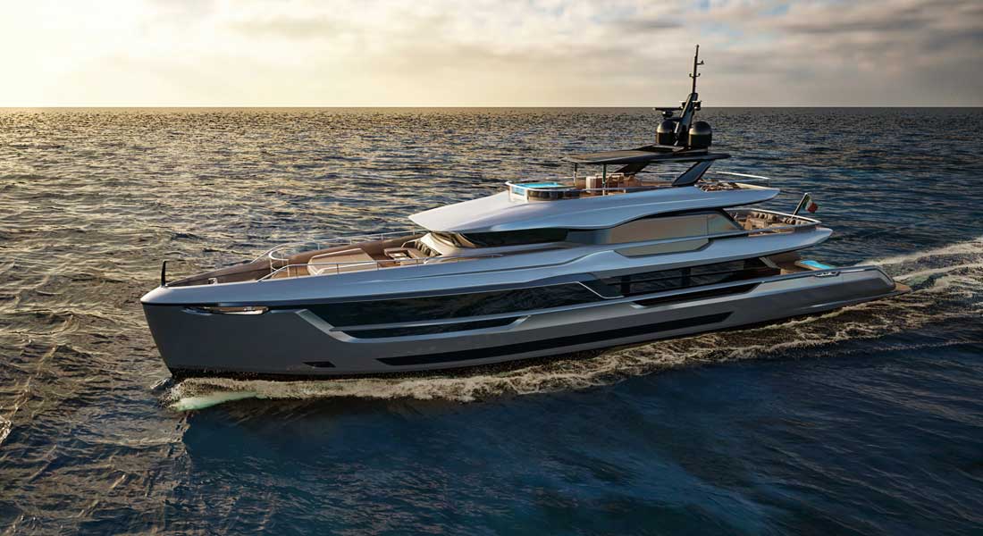 the Mistral 41 is a new megayacht series from a new team, Atlante Yachts