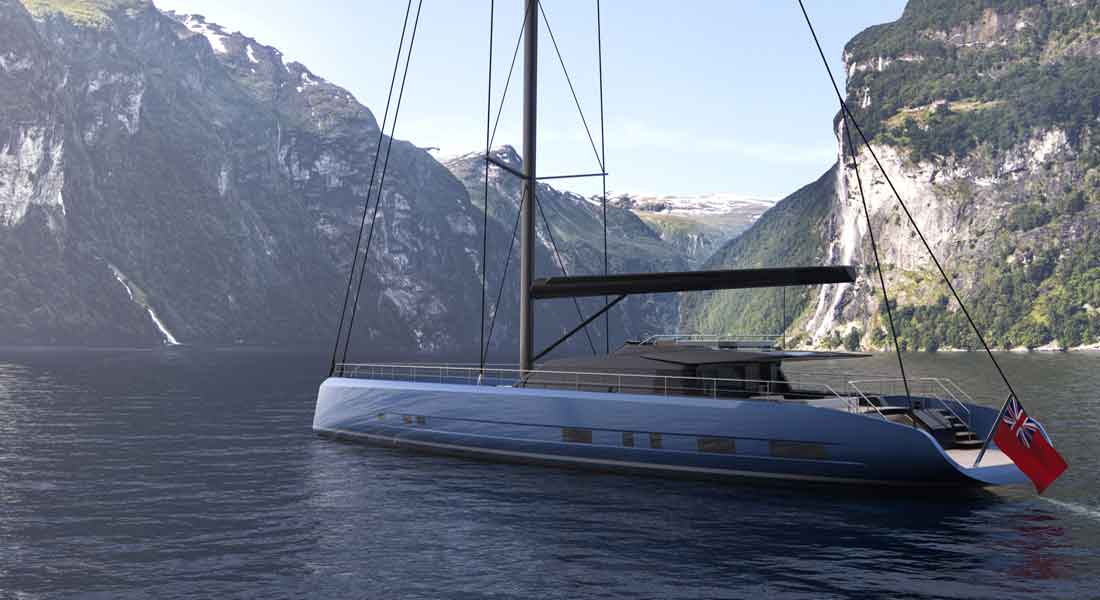 Dixon Yacht Design's Project Fly is a flybridge sailing superyacht
