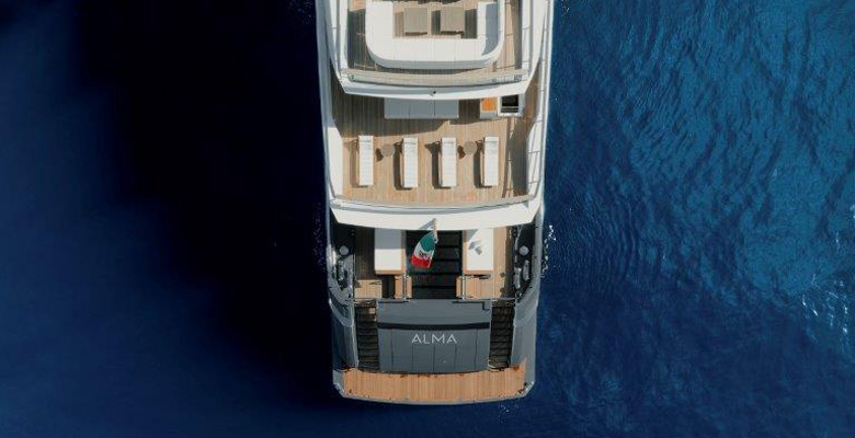 the Sanlorenzo 57 Steel yacht Alma