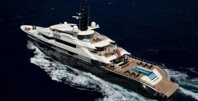 the superyacht Alfa Nero; Antigua will put Alfa Nero up for auction